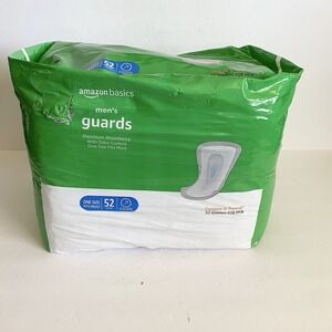 Amazon Basics Men's Incontinence Guards, Maximum Absorbency, 52 Count, White